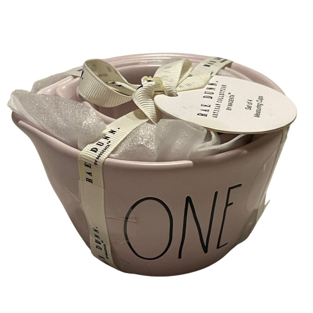 Rae Dunn Measuring Cups 4 Pc. Ceramic Lavender 4PC. NEW With‎ Tags!